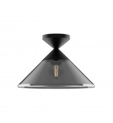  SF521012MBSM-Mauer 12-in Matte Black/Smoked 1 Light Semi Flush Mount
