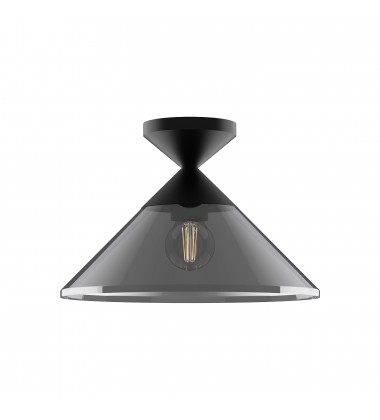  SF521012MBSM-Mauer 12-in Matte Black/Smoked 1 Light Semi Flush Mount