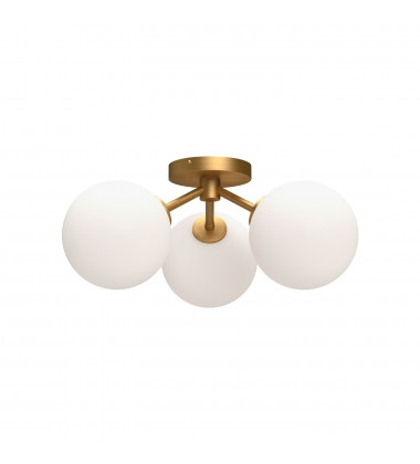 SF549315AGOP-Cassia 17-in Aged Gold/Opal Matte Glass 3 Lights Semi Flush Mount
