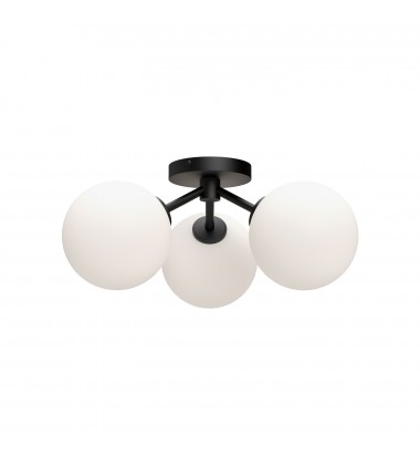  SF549315MBOP-Cassia 17-in Matte Black/Opal Matte Glass 3 Lights Semi Flush Mount