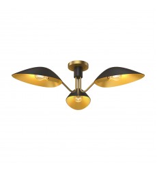  SF550332MBAG-Oscar 32-in Aged Gold/Matte Black 3 Lights Semi Flush Mount