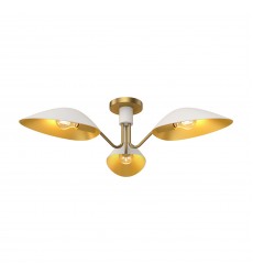  SF550332WHAG-Oscar 32-in Aged Gold/White 3 Lights Semi Flush Mount