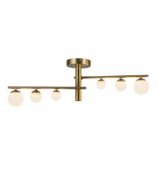  SF55525-BG/OP-Juniper 2 Head Brushed Gold/Opal Glass LED Semi-Flush