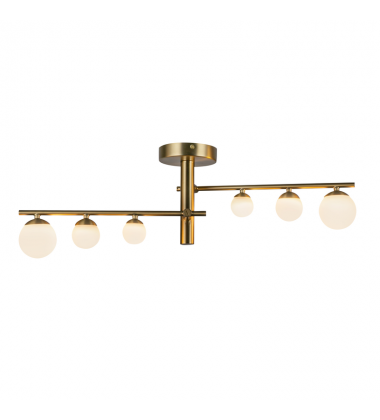 SF55525-BG/OP-UNV-Juniper 2 Head Brushed Gold/Opal Glass LED Semi-Flush