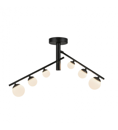 SF55525-BK/OP-UNV-Juniper 2 Head Black/Opal Glass LED Semi-Flush