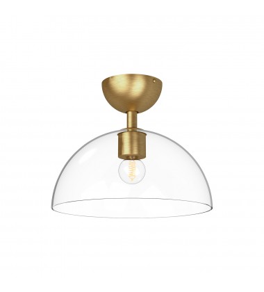  SF563012BGCL-Jude 12-in Brushed Gold/Clear Glass 1 Light Semi Flush Mount