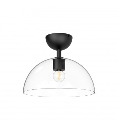  SF563012MBCL-Jude 12-in Clear Glass/Matte Black 1 Light Semi Flush Mount