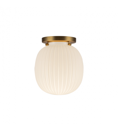 SF579107BGGR-Cherise 7-in Brushed Gold/Glossy Ribbed Opal Glass Socket Semi-Flush Mount SF579107BGGR-Cherise 7-in Brushed Gold/Glossy Ribbed Opal Glass Socket Semi-Flush Mount