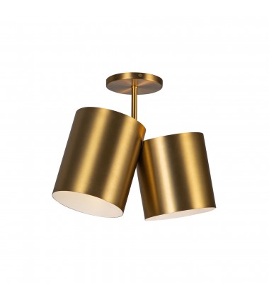  SF58814-BG-Keiko 14-in Brushed Gold 2 Lights Semi-Flush