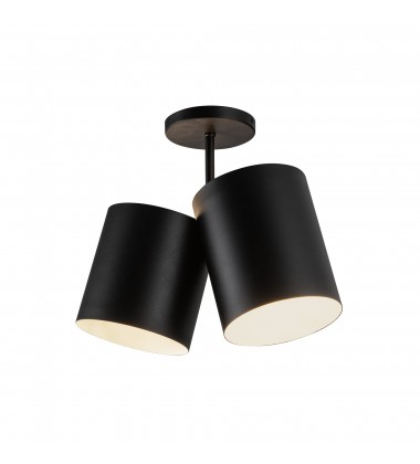  SF58814-BK-Keiko 14-in Black 2 Lights Semi-Flush