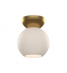 SF59706-BG/OP-Arcadia 6-in Brushed Gold/Opal Glass 1 Light Semi Flush Mount