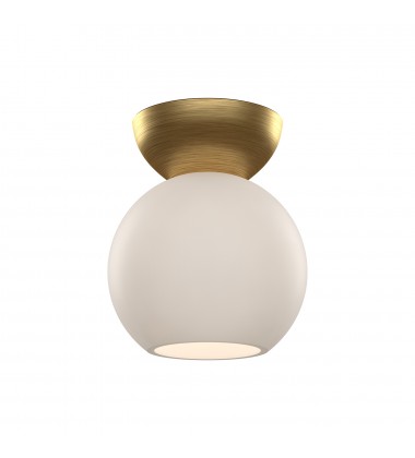  SF59706-BG/OP-Arcadia 6-in Brushed Gold/Opal Glass 1 Light Semi Flush Mount