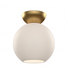  SF59708-BG/OP-Arcadia 8-in Brushed Gold/Opal Glass 1 Light Semi Flush Mount