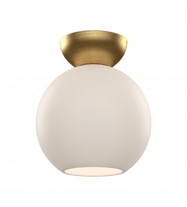  SF59708-BG/OP-Arcadia 8-in Brushed Gold/Opal Glass 1 Light Semi Flush Mount