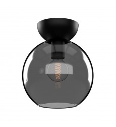  SF59708-BK/SM-Arcadia 8-in Black/Smoked 1 Light Semi Flush Mount