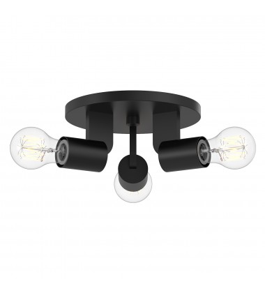  SF607003MB-Claire 10-in Matte Black 3 Lights Semi Flush Mount