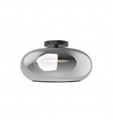 SF62014-BK/CH-Trinity 14-in Black/Chrome LED Semi Flush Mount