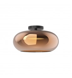  SF62014-BK/CP-Trinity 14-in Black/Copper LED Semi Flush Mount