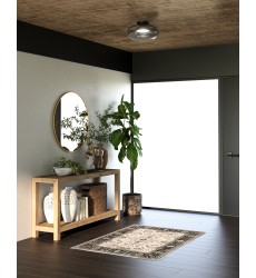  SF62014-BK/SM-Trinity 14-in Black/Smoked LED Semi Flush Mount