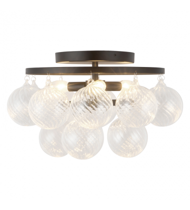 SF654318MBRC-Faye 18-in Black Semi-Flush Mount