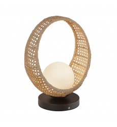  TL20616-BK/OP-Lanai 16-in Black/Opal Glass LED Table Lamp