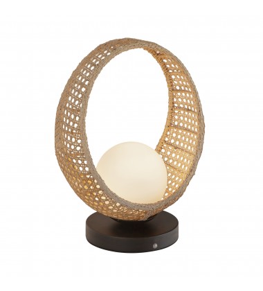  TL20616-BK/OP-Lanai 16-in Black/Opal Glass LED Table Lamp