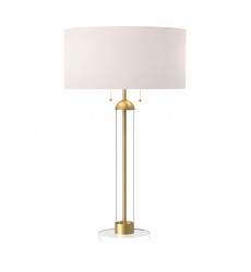  TL567218BGWL-Sasha 18-in Brushed Gold/White Linen 2 Lights Table Lamp