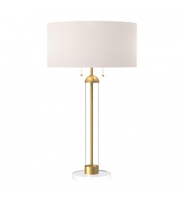  TL567218BGWL-Sasha 18-in Brushed Gold/White Linen 2 Lights Table Lamp