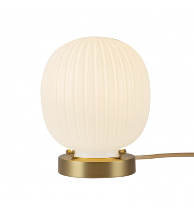 TL579107BGGR-Cherise 7-in Brushed Gold/Glossy Ribbed Opal Glass Socket Table Lamp TL579107BGGR-Cherise 7-in Brushed Gold/Glossy Ribbed Opal Glass Socket Table Lamp