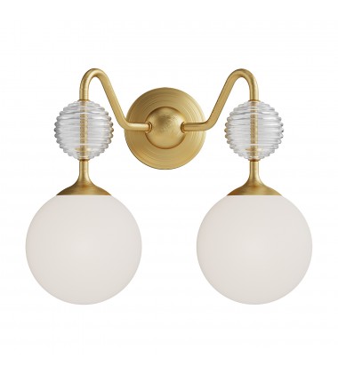  VL415315BGOP-Celia 15-in Brushed Gold/Opal Glass 2 Lights Vanity