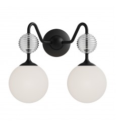  VL415315MBOP-Celia 15-in Matte Black/Opal Glass 2 Lights Vanity