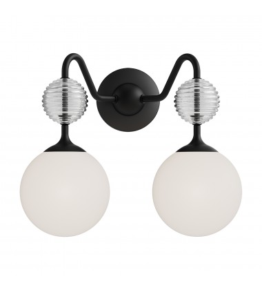  VL415315MBOP-Celia 15-in Matte Black/Opal Glass 2 Lights Vanity