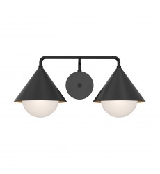 VL485221MBOP-Remy 21-in Matte Black/Opal Glass 2 Lights Vanity