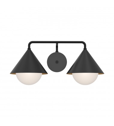  VL485221MBOP-Remy 21-in Matte Black/Opal Glass 2 Lights Vanity