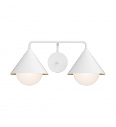  VL485221WHOP-Remy 21-in White/Opal Glass 2 Lights Vanity