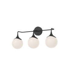  VL505125MBOP-Nouveau 25-in Matte Black/Opal Matte Glass 3 Lights Vanity