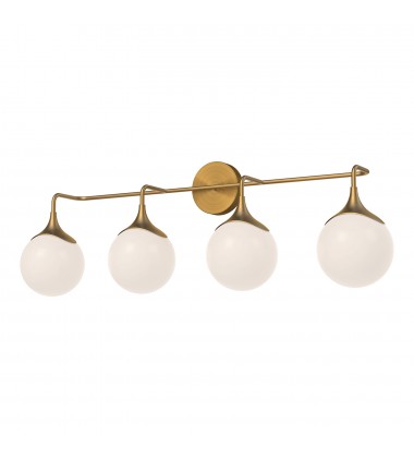  VL505136AGOP-Nouveau 35-in Aged Gold/Opal Matte Glass 4 Lights Vanity