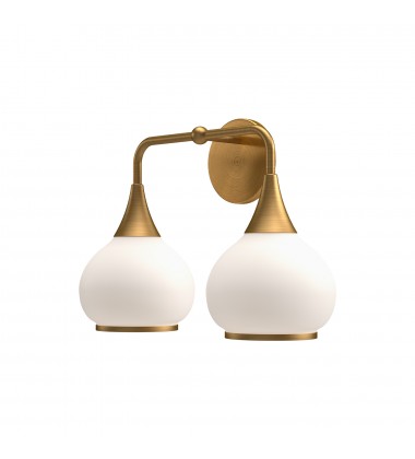  VL524217AGOP-Hazel 17-in Aged Gold/Opal Matte Glass 2 Lights Vanity