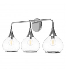  VL524326CHCL-Hazel 26-in Chrome/Clear Glass 3 Lights Vanity