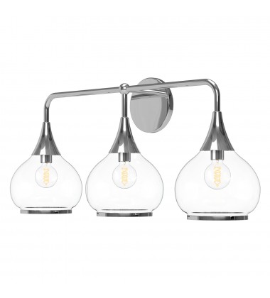  VL524326CHCL-Hazel 26-in Chrome/Clear Glass 3 Lights Vanity