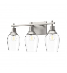  VL538322BNCL-Kingsley 22-in Brushed Nickel/Clear Glass 3 Lights Vanity