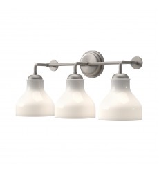  VL540322BNGO-Westlake 22-in Brushed Nickel/Glossy Opal Glass 3 Lights Vanity