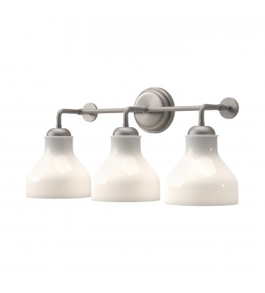  VL540322BNGO-Westlake 22-in Brushed Nickel/Glossy Opal Glass 3 Lights Vanity