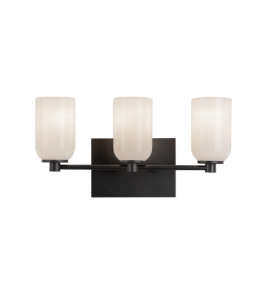 VL57718-BK/GO-Nola 18-in Black/Glossy Opal Glass Socket Vanity Light