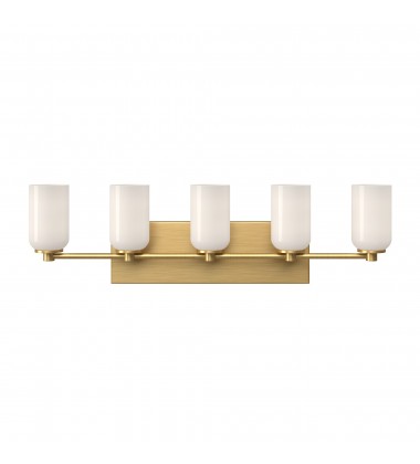  VL57732-BG/GO-Nola 31-in Brushed Gold/Glossy Opal Glass Socket Vanity Light