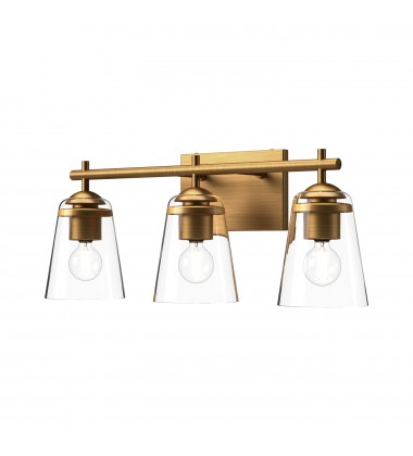 VL638221AGCL-Addison 22-in Aged Gold/Clear Glass 3 Lights Vanity VL638221AGCL-Addison 22-in Aged Gold/Clear Glass 3 Lights Vanity