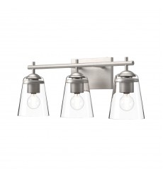 VL638221BNCL-Addison 22-in Brushed Nickel/Clear Glass 3 Lights Vanity VL638221BNCL-Addison 22-in Brushed Nickel/Clear Glass 3 Lights Vanity