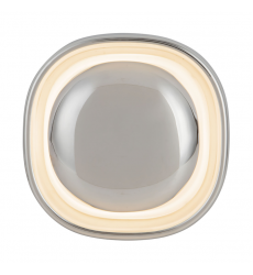 WS17308-CH-Pebble 8-in Silver dimmable LED Wall Sconce