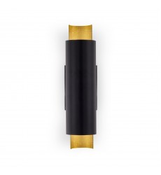  WS41216-BK/GL-Dela 16-in Black/Gold Leaf LED Wall Sconce