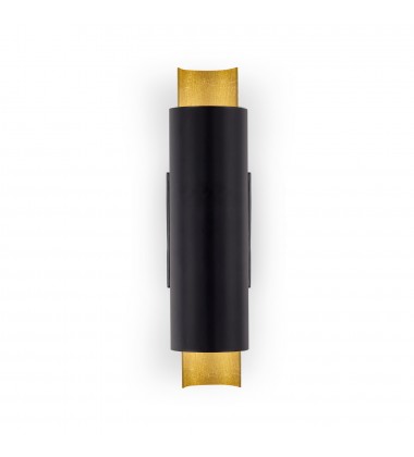  WS41216-BK/GL-Dela 16-in Black/Gold Leaf LED Wall Sconce